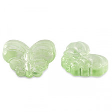 Glasperle 15mm Schmetterling - Light green